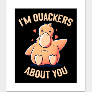 I’m Quackers About You Funny Cute Duck Gift Posters and Art